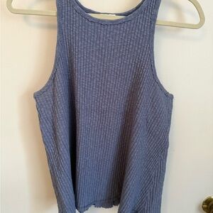BKE Ribbed Tank Top in Blue